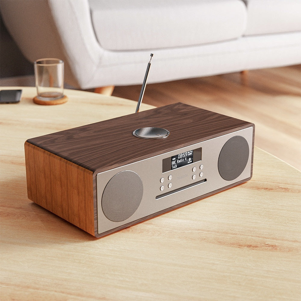 Majority Oakington Bluetooth, DAB Radio & CD Player-Walnut