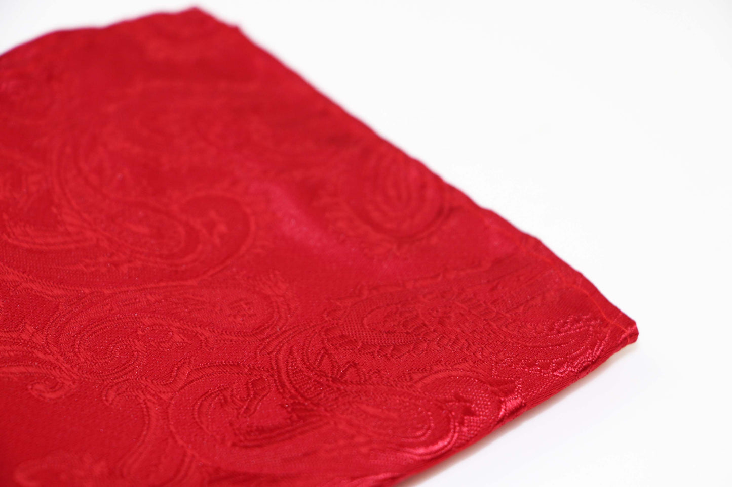 Mens Red Paisley Pocket Square