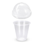 500 X Drinking Cups Clear Pp With Clear Dome Lid 12Oz / 340Ml