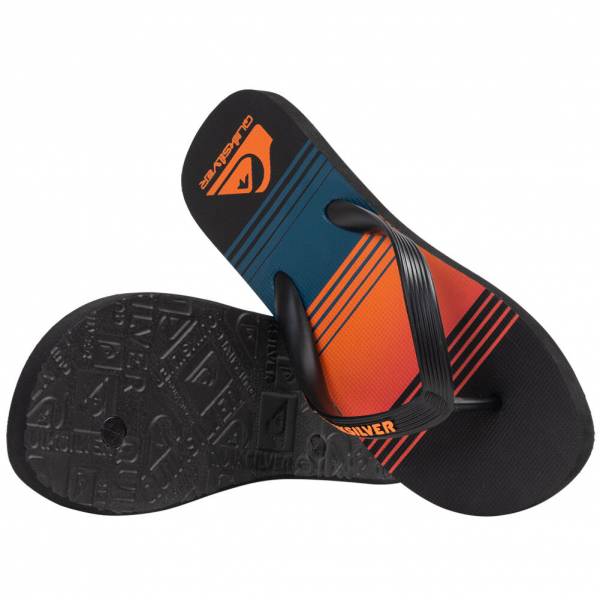 Mens Quicksilver Black/ Orange/ Blue Skyline Java Flip Flops Thongs