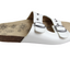Womens Homyped Raven White Sandals Slip On Wide Shoes Flats