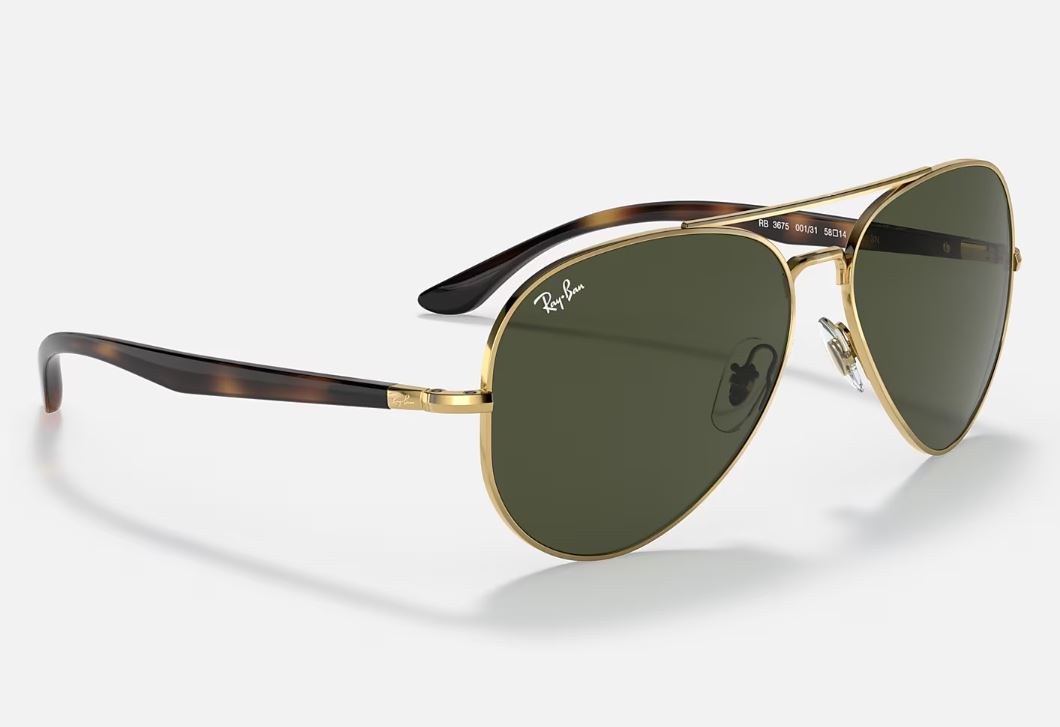 Mens Ray Ban Sunglasses Rb3675 Polished Gold/ Green Sunnies