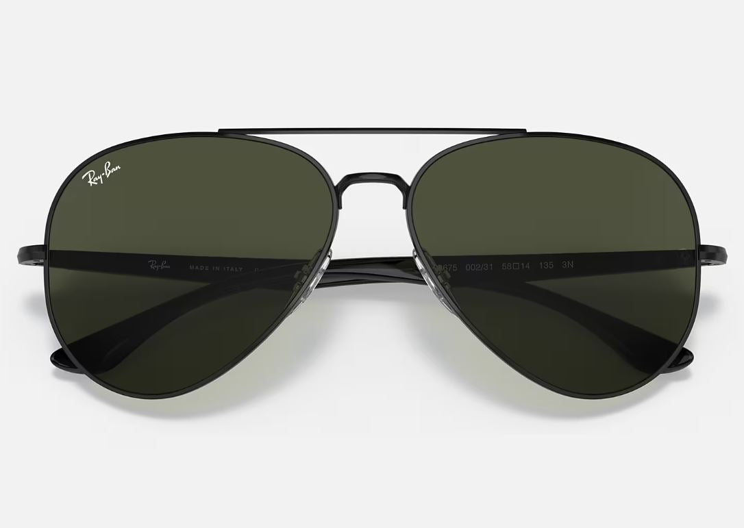 Mens Ray Ban Sunglasses Rb3675 Polished Black/ Green Sunnies