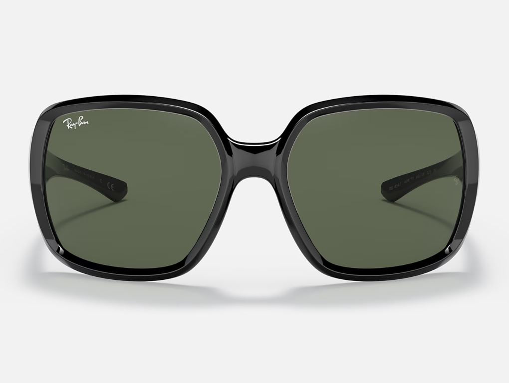 Womens Ray Ban Sunglasses Rb4347 Polished Black/ Green Sunnies