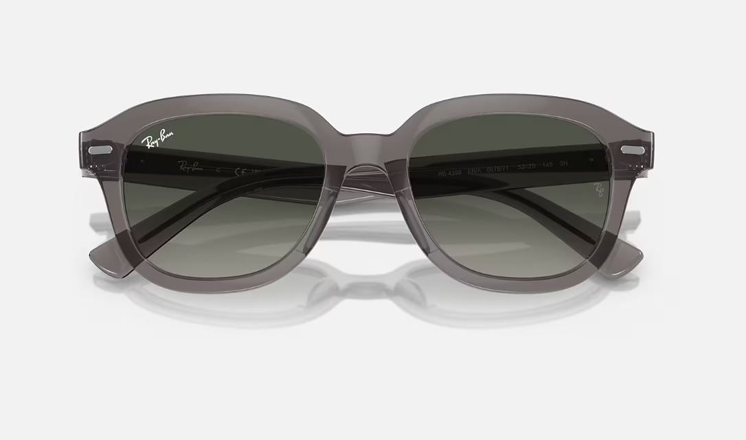 Unisex Ray Ban Sunglasses Rb4398 Erik Polished Opal Dark Grey Sunnies - L