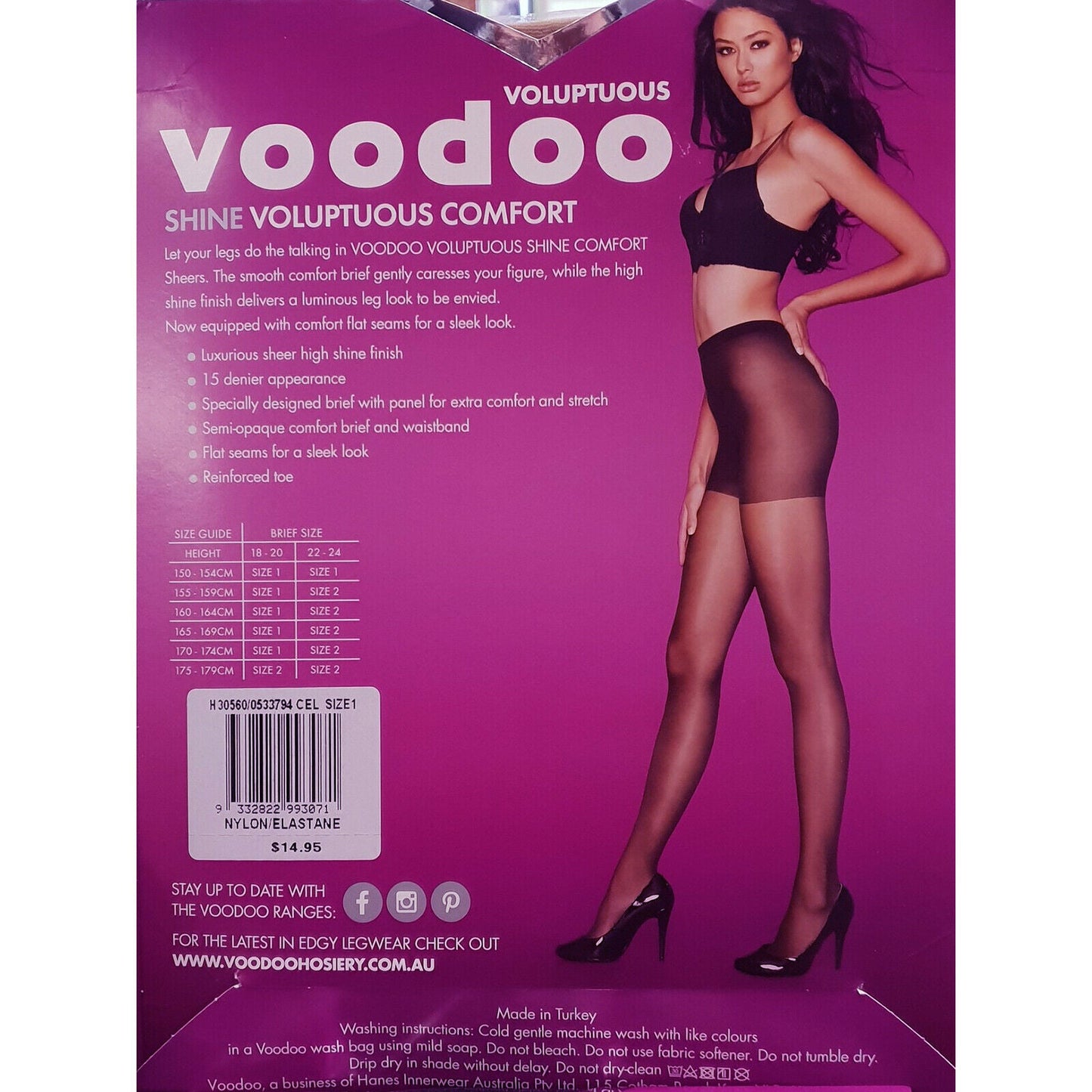 Womens Voodoo Sexy Voluptuous Shine Plus Size Stockings Pantyhose