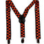 Boys Adjustable Orange & Black Checkered Patterned Suspenders