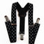 Boys Adjustable Black With White Stars Patterned Suspenders