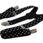 Boys Adjustable Black With White Stars Patterned Suspenders