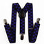 Boys Adjustable Purple & Black Checkered Patterned Suspenders