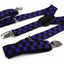 Boys Adjustable Purple & Black Checkered Patterned Suspenders