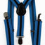 Boys Adjustable Light Blue & Thick Black Striped Patterned Suspenders