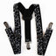 Boys Adjustable Black With White Musical Notes Patterned Suspenders