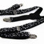 Boys Adjustable Black With White Musical Notes Patterned Suspenders