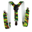 Boys Adjustable Army Lime Camouflage Patterned Suspenders