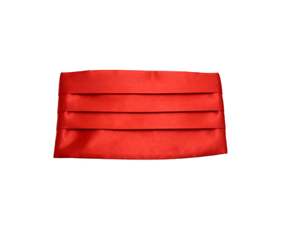 Simpowe Men's Solid Multi-Color Silk Cumberbund - Brightred