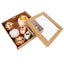 100 X Brown Kraft Disposable Catering Grazing Boxes Trays With Lids