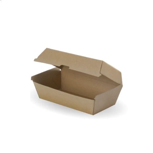 50 X Regular Kraft Brown Disposable Snack Boxes Bulk Takeaway Box
