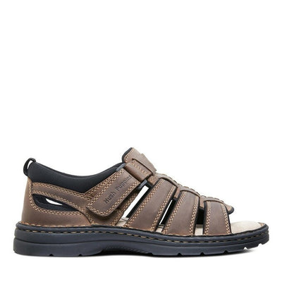 Mens Hush Puppies Spartan Brown Leather Sandals Summer Shoes