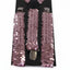 Adjustable 100cm Light Pink Mens & Womens Sequin Suspenders