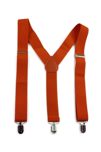 Wide Heavy Duty Adjustable 100cm Orange Adult Mens Suspenders