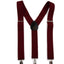 Wide Heavy Duty Adjustable 100cm Maroon Adult Mens Suspenders