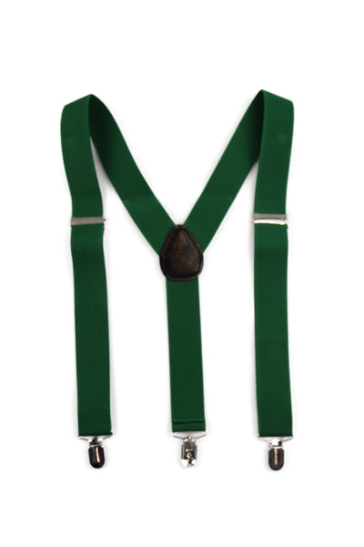 Wide Heavy Duty Adjustable 100cm Green Adult Mens Suspenders