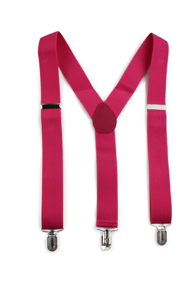 Wide Heavy Duty Adjustable 100cm Hot Pink Adult Mens Suspenders