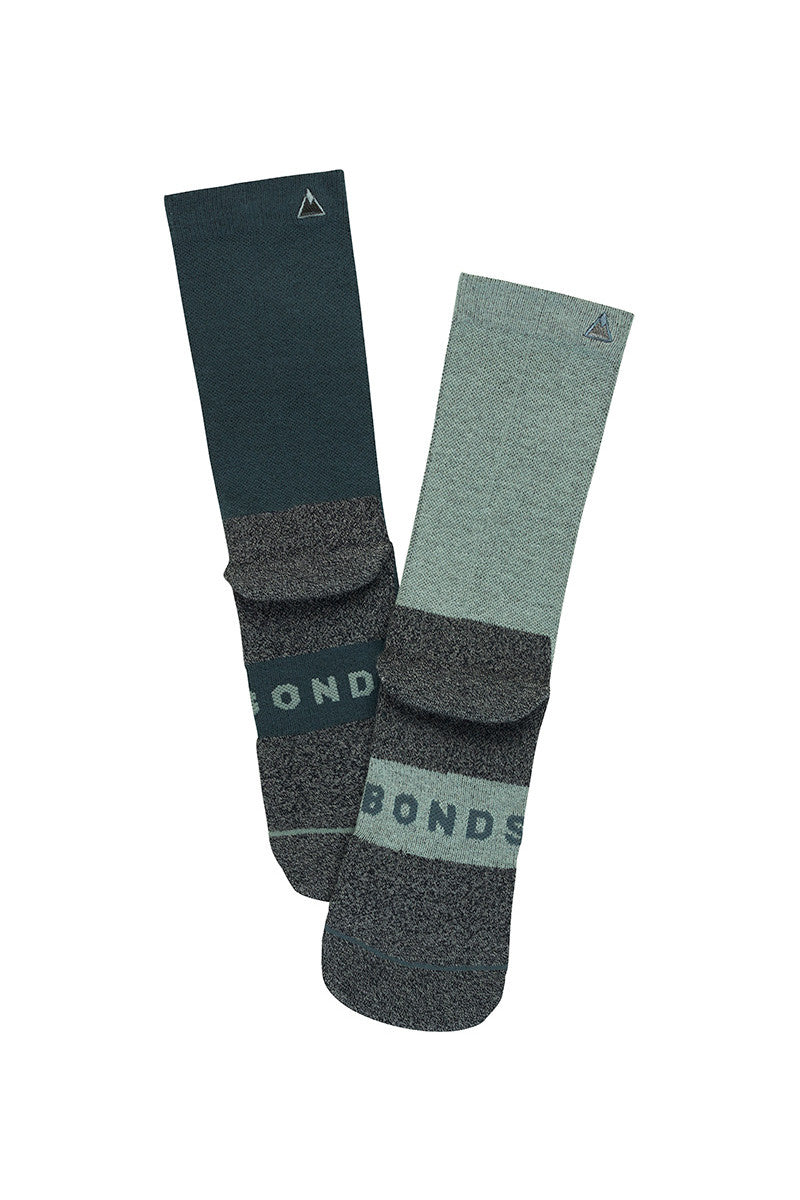 10 Pairs X Bonds Explorer Light Tough Crew Cotton Blend Socks - Grey 04K Print