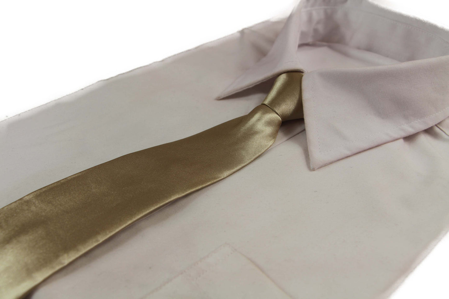 Kids Boys Champagne Elastic Plain Neck Tie