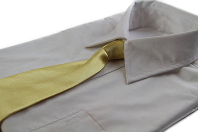 Kids Boys Yellow Gold Elastic Plain Neck Tie