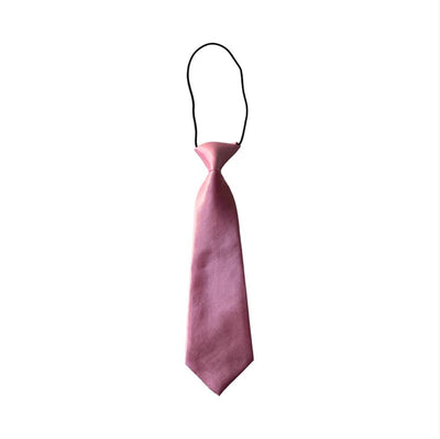 Kids Boys Light Pink Elastic Plain Neck Tie