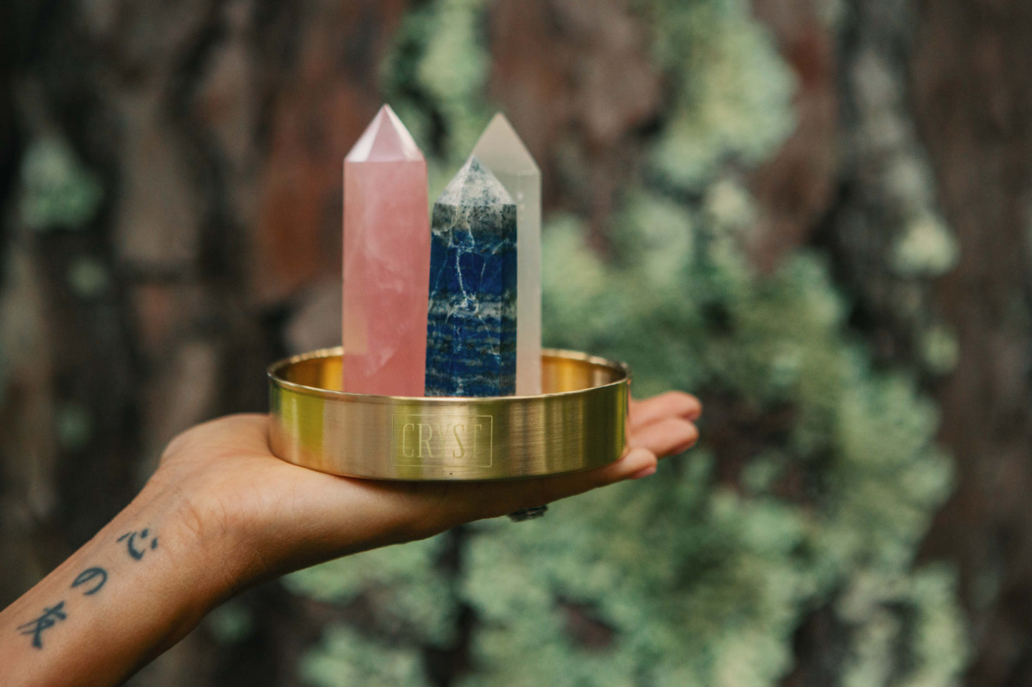 Taurus Crystal Trio - Rose Quartz, Selenite + Lapis Lazuli