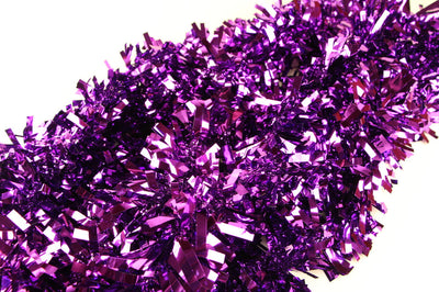 25 X Christmas Tinsel Thick Xmas Garland Tree Decorations - Purple