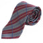 Mens Maroon & Grey Rectangular Striped Patterned 8cm Neck Tie