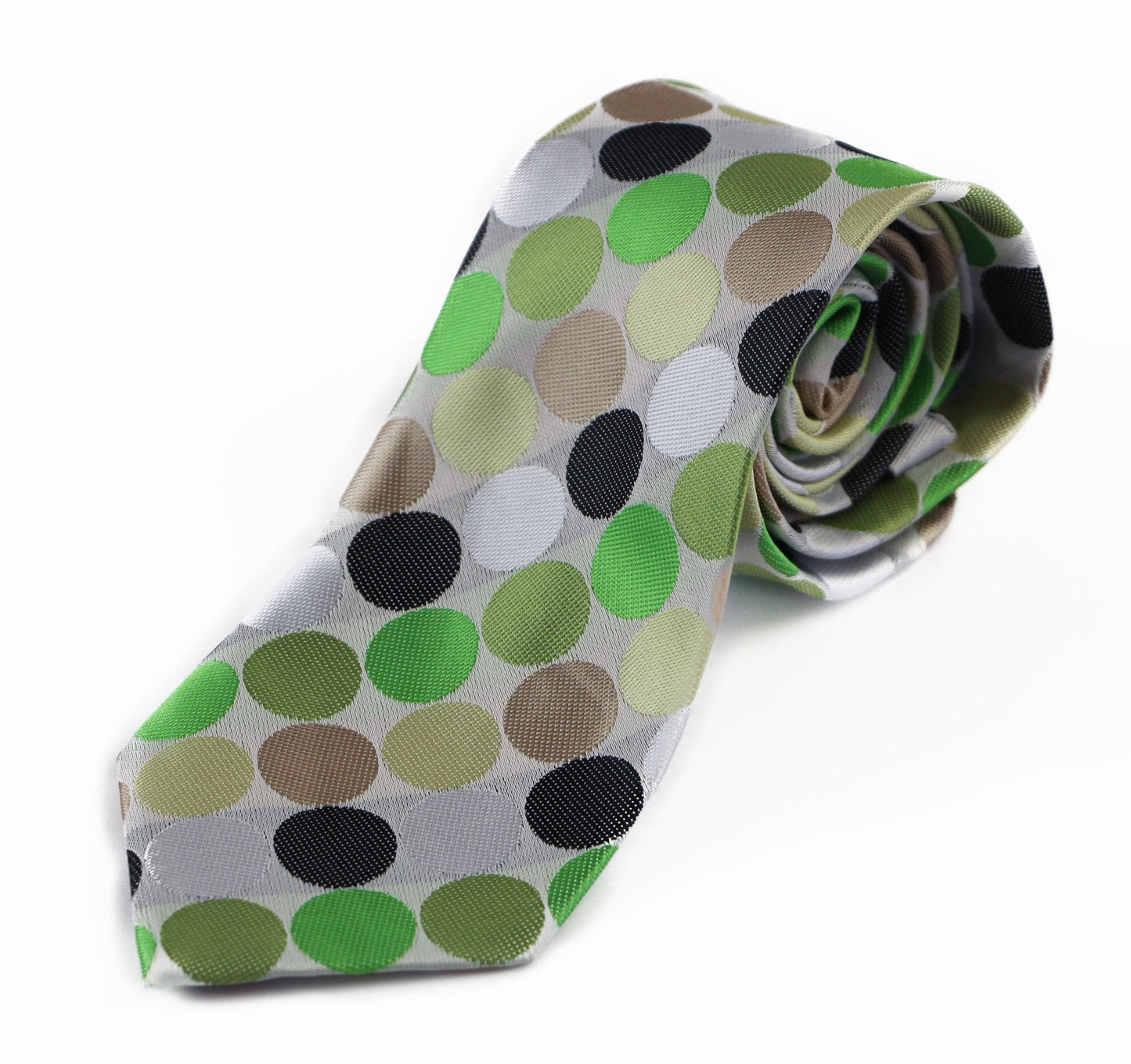 Mens Multicoloured Green Polka Dot Patterned 8cm Neck Tie