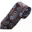 Mens Brown & Grey Swirls Patterned 8cm Neck Tie