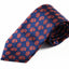 Navy & Orange Floating Paisley Design Patterned 8cm Neck Tie