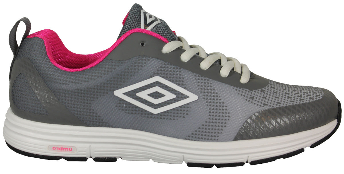 Umbro Honiara Runners Womens Running Trainers Grey Neon Pink