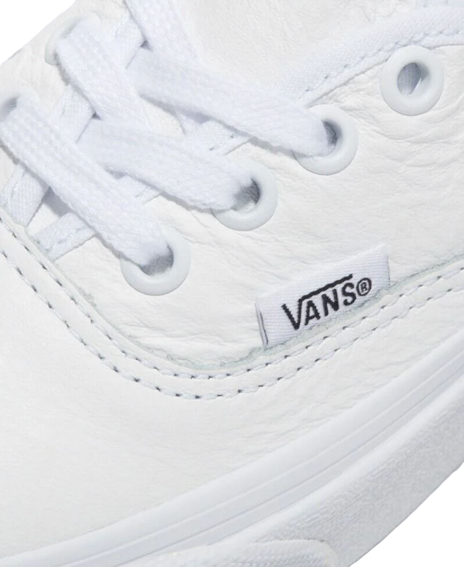 Unisex Vans Authentic Premium Leather True White Lace Up Shoes