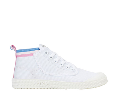 Volley Heritage Hi Leap Mens Womens Volleys Canvas Shoes - Pink-White-Blue