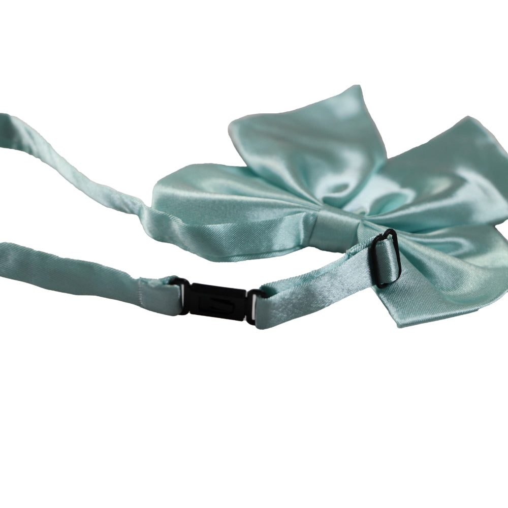 Womens Plain Arctic Blue Shirt Collar Bow Tie