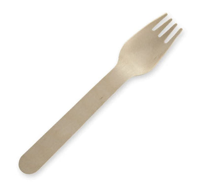 100 Pieces X 16cm Wooden Fork Party Bulk Pack