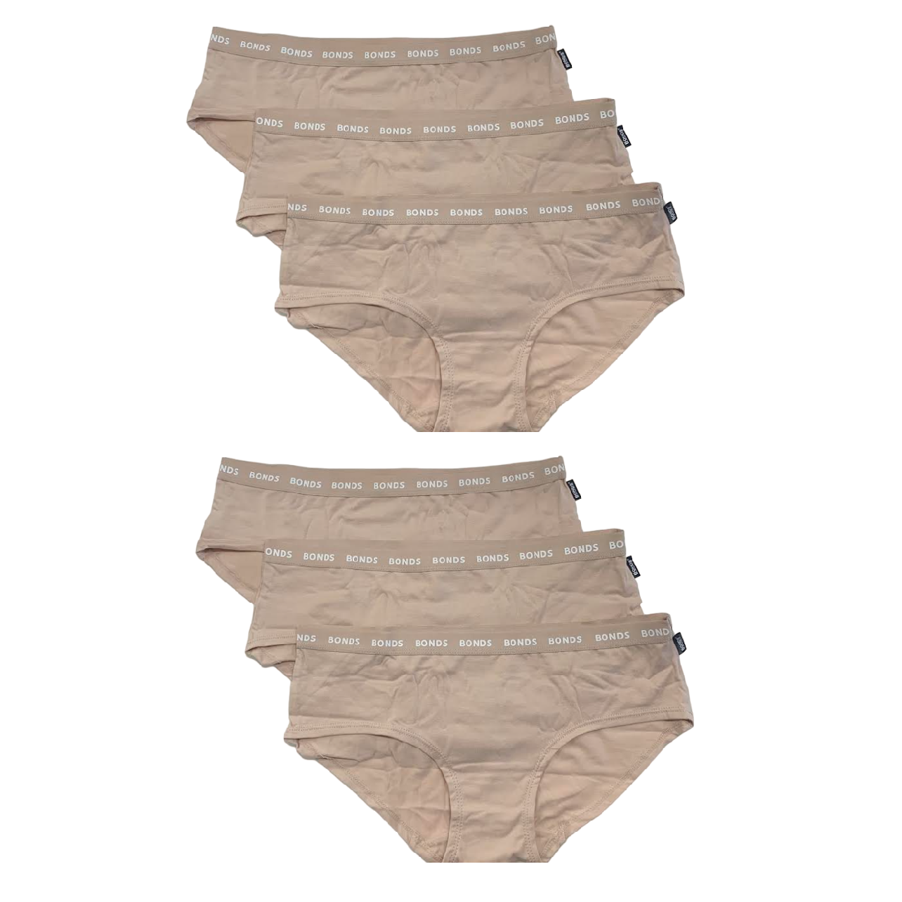 6 x Womens Bonds Everyday Boyleg Underwear Undies Natural