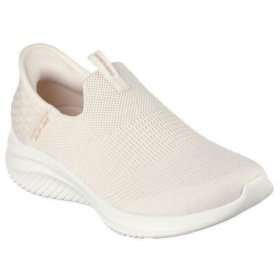 Womens Skechers Slip-Ins Ultra Flex 3.0 Cozy Streak Natural Athletic Shoes