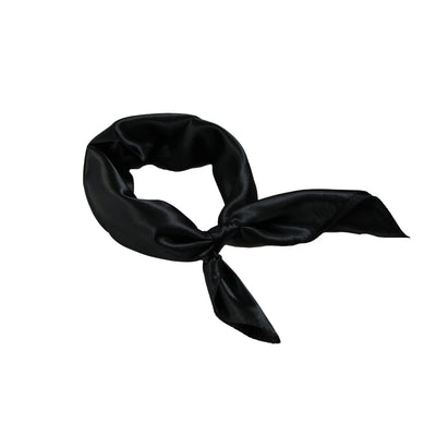 Womens Black Silk Feel Plain Soft Neck Scarf