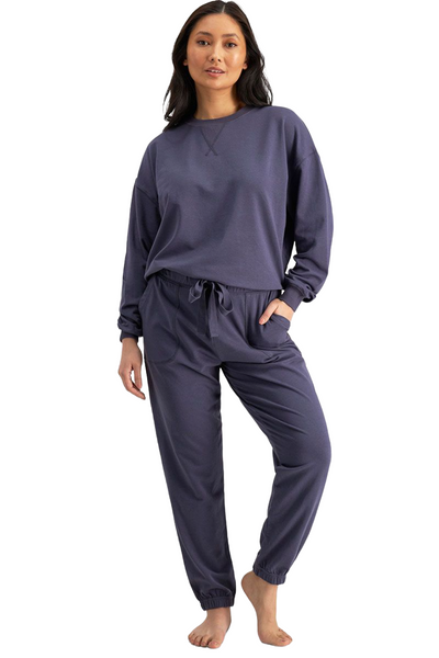 Womens Jockey Life Terry Pant Trackie Loungewear Molten Midnight