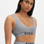 Bonds Originals Retro Rib Deep V Crop Bra Heritage Grey Marle