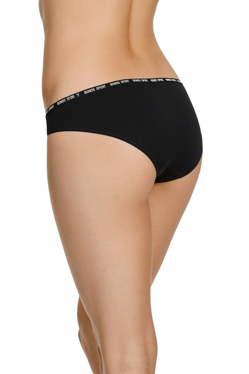 Bonds Womens Active Seamless Bikini Sport Undies Underwear Black Wx84