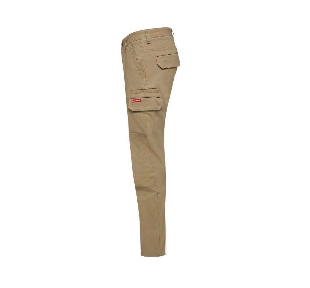 Mens Hard Yakka 3056 Stretch Canvas Cargo Pants Khaki